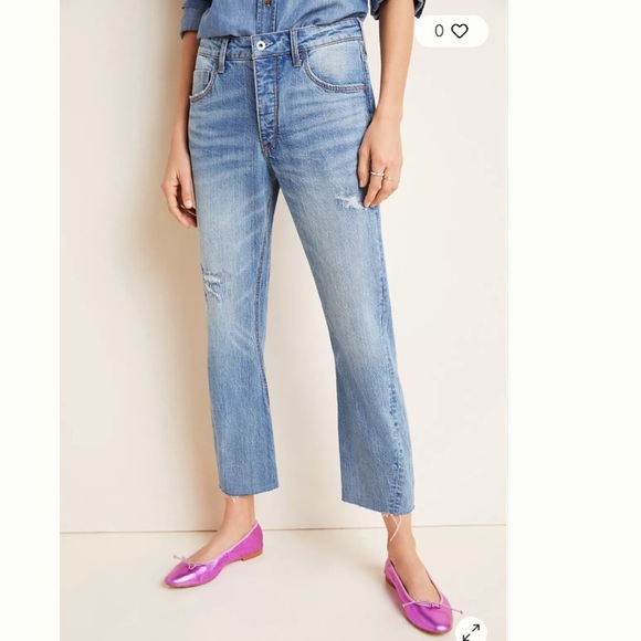 Anthropologie Pilcro High-Rise Twist-Seam Slim Boyfriend Jeans Light Wash 27 - Picture 13 of 16